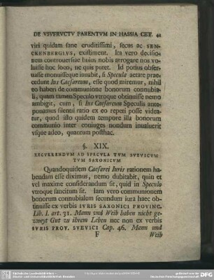 §. XIX. Recurrendum Ad Specula Tum Svevicum Tum Saxonicum