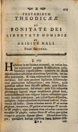 Godofredi Guilielmi Leibnitii tentamina theodicaeae de bonitate Dei, libertate hominis et origine mali, 2