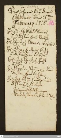 Namensliste der Vorsteher des Armenhauses Augsburg.