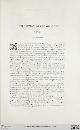 2. Pér. 27.1883: L' exposition des beaux-arts à Rome