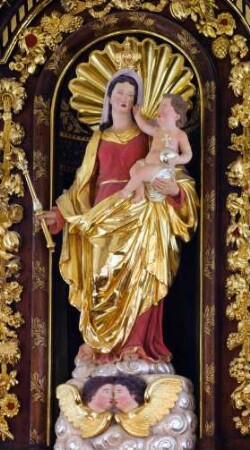 Frankreich. Alsace. Bas Rhin. Le Mont Sainte Odile. Kirche innen