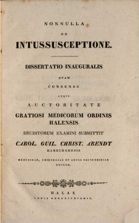 Nonnulla de intussusceptione : diss. inaug.