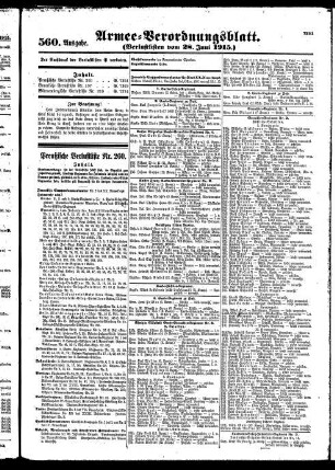 560.Ausgabe. Montag, 28. Juni 1915