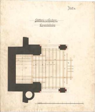 Dolmetsch, Heinrich; Geislingen / Steige; Ev. Stadtkirche, Restaurierung - Emporenbalkenlage (Grundriss)