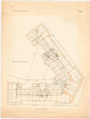 Neue Packhofanlage, Berlin-Moabit: Provinzial-Steuer-Direktion: Grundriss Kellergeschoss 1:100