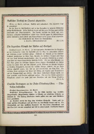 Die siegreichen Kämpfe der Türken auf Gallipoli.