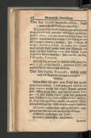 [II. Gründliche Anweisung zu der Frantzösischen Sprache.]