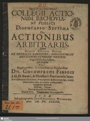 De Actionibus Arbitrariis