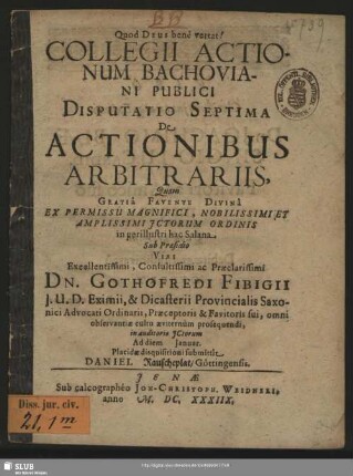 De Actionibus Arbitrariis