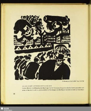 Alles geht offensichtlich gut : Zeichnung aus "La feuille", Genf 1917/20