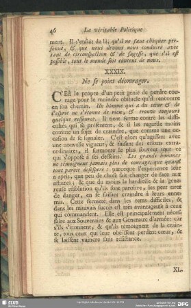 XXXIX. Ne se point décourager
