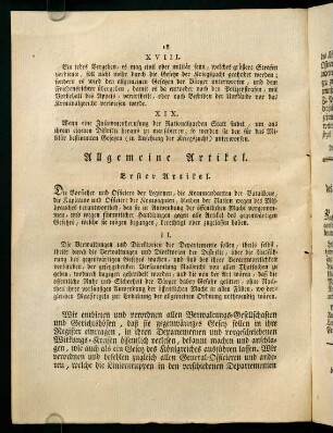 18-19, Allgemeine Artikel. - Berathschlagung des Direktoriums des Niederrheinischen Departements, vom 2ten November 1791.