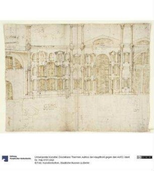 Diocletians Thermen, Aufriss der Hauptfront gegen den Hof D