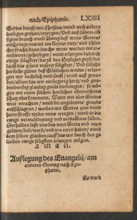 Außlegung des Evangelii/ am andern Sontag nach Epiphanie.
