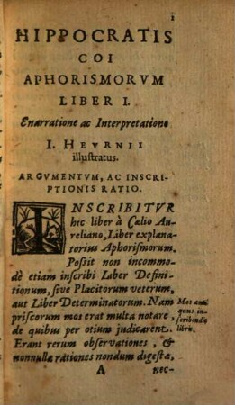 Hippocrates coi Aphorismi : Graece & Latine