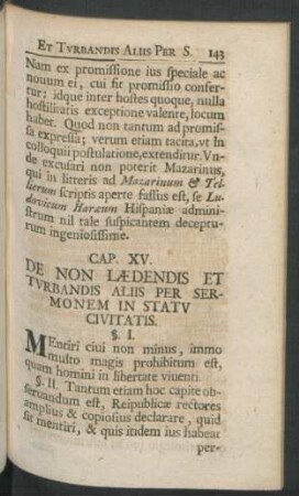 Cap. XV. De Non Laedendis Et Turbandis Aliis Per Sermonem In Statu Civitatis