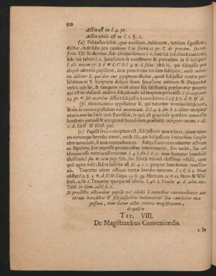 Tit. VIII. De Magistratibus Conveniendis.