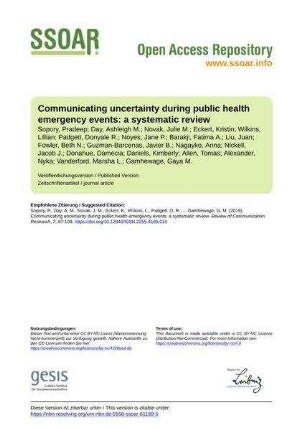 Communicating uncertainty during public health emergency events: a systematic review