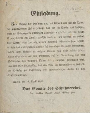 Einladung.