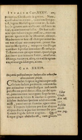Cap. XXXIV. De poenis quibusdam per Iudaeos alios adversus alios exerceri solitis.
