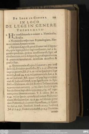 In Loco De Lege In Genere Theoremata.