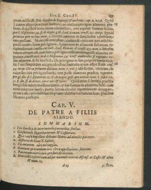Cap. V. De Patre A Filiis Alendo.