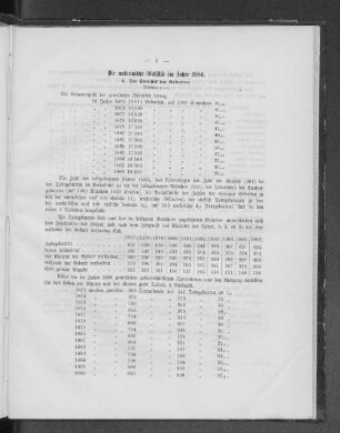 Die medicinische Statistik im Jahre 1886.