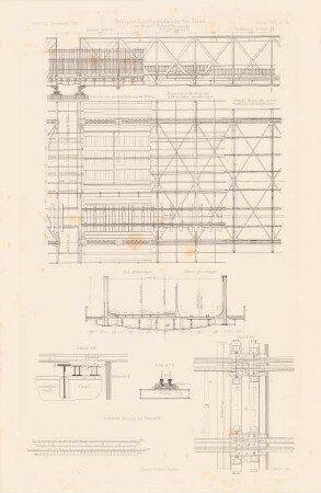 Thorn-Insterburger Eisenbahn. Weichselbrücke, Thorn: Details (aus: Atlas zur Zeitschrift für Bauwesen, hrsg. v. F. Endell, Jg. 26, 1876)