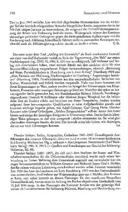 Steltzer, Theodor :: Reden, Ansprachen, Gedanken 1945 - 1947, grundlegende Ausführungen des letzten Oberpräsidenten und ersten Ministerpräsidenten Schleswig-Holsteins, hrsg. und erläutert von Kurt Jürgensen, (Quellen und Forschungen zur Geschichte Schleswig-Holsteins, 88) : Neumünster, Wachholtz, 1986