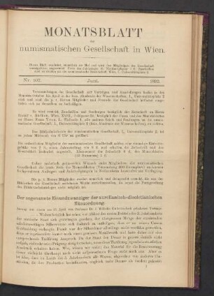 Nr. 107. Juni. 1892