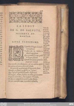 La Judit De G. De Saluste, Seigneur Du Bartas. Livre Troisiesme.