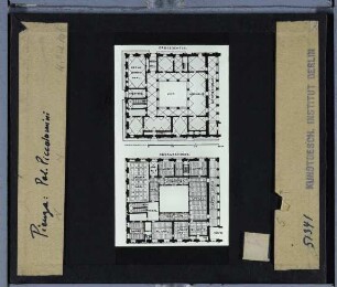 Pienza, Palazzo Piccolomini,(Grundrisszeichnung) : Grudrisse vom Erd- und Obergeschoss