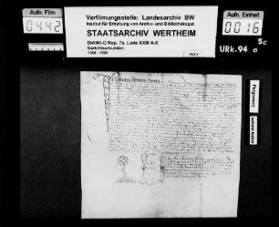 Instrumentum notariale in causa honestae Margarthe Küchenmeister viduae, genitae de Stettenberg, in Gamburg.