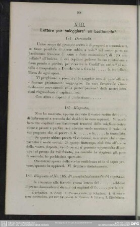 XIII. Lettere per noleggiare un bastimento