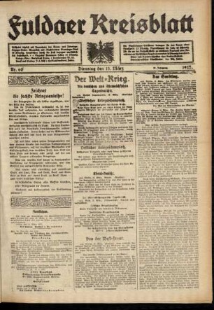 Ausgabe vom Dienstag, den 13. März 1917.