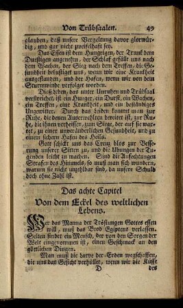 Das achte Capitel. Von dem Eckel des weltlichen Lebens.