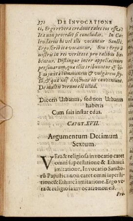 Caput XVII. Argumentum Decimum Sextum.