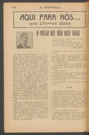 O preso que não quiz fugir : (Conclue no próximo número)