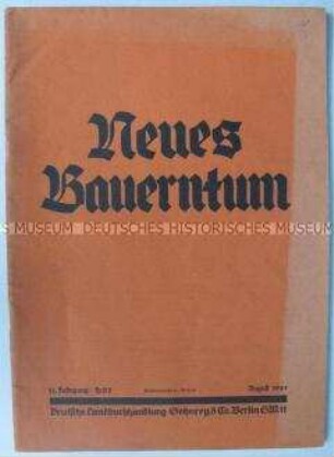 Landwirtschaftliche Fachzeitschrift "Neues Bauerntum"