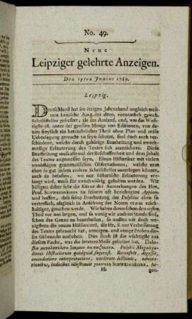 No. 49. Den 19ten Junius 1789.