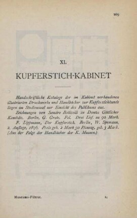 XI. Kupferstich-Kabinet