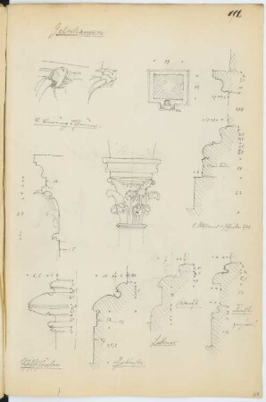 Marienkirche, Gelnhausen: Details (aus: Skizzen- und Fotoalbum 7)