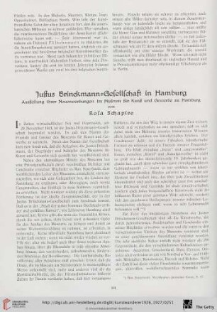 8/9: Justus Brinckmann-Gesellschaft in Hamburg : Ausstellung ihrer Neuerwerbungen im Museum für Kunst und Gewerbe zu Hamburg
