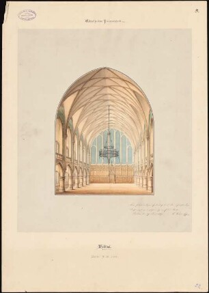 Preußisches Parlament, Berlin Schinkelwettbewerb 1869: Innenansicht Festsaal