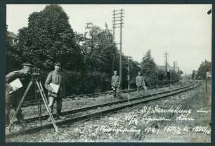 Foto einer nach 10/16 eingeteilten Kurve bei einer Eisenbahngeschützvermessung