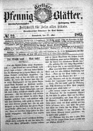 No. 22, Sonnabend, den 27. Mai