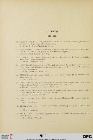 II. Textil (Nr. 121-160)