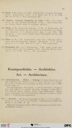 Kunstgeschichte. Architektur (Nr. 433-457)