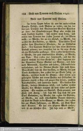 Reise von Tawrow nach Moscau