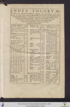 Index Locorum.